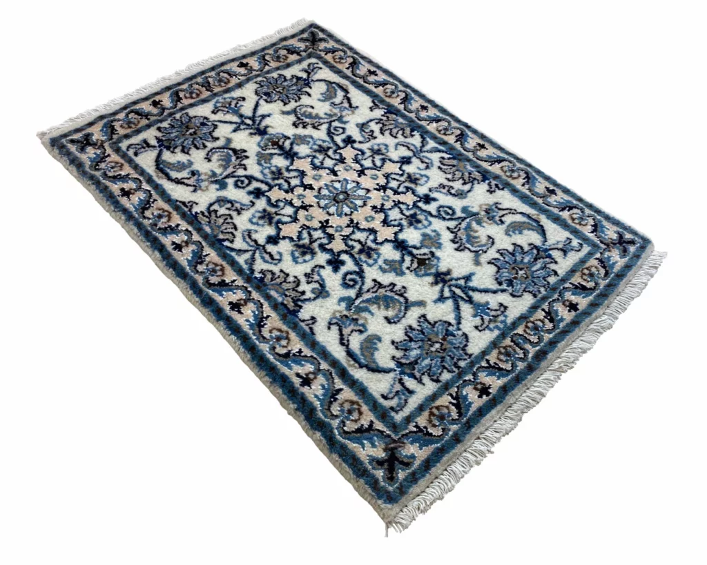 eleganter-nain-teppich-90-x-60-cm-handgeknupft-fur-teppiche-1 Persian Rug Nain 90 x 60 cm Wool Hand-knotted