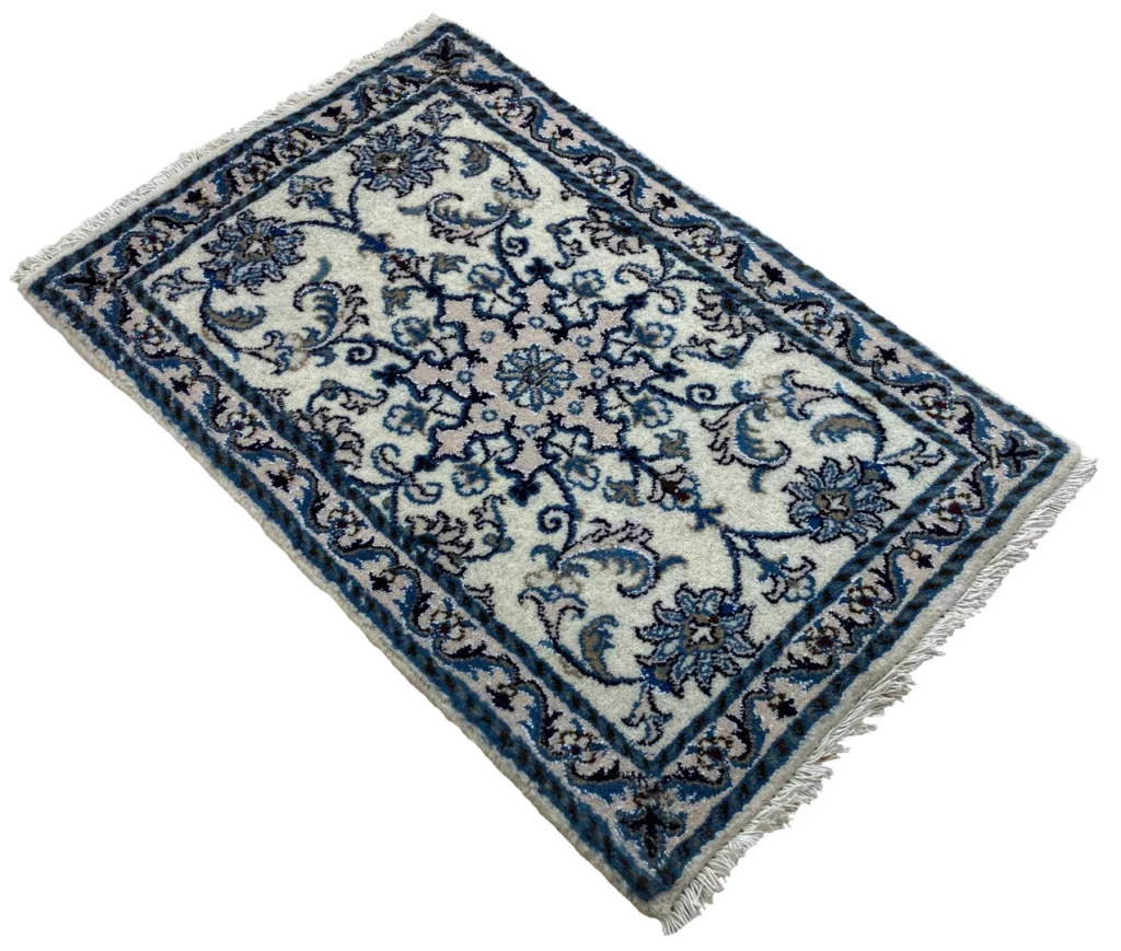 Persian Rug Nain 90 x 60 cm Wool Silk Hand-knotted