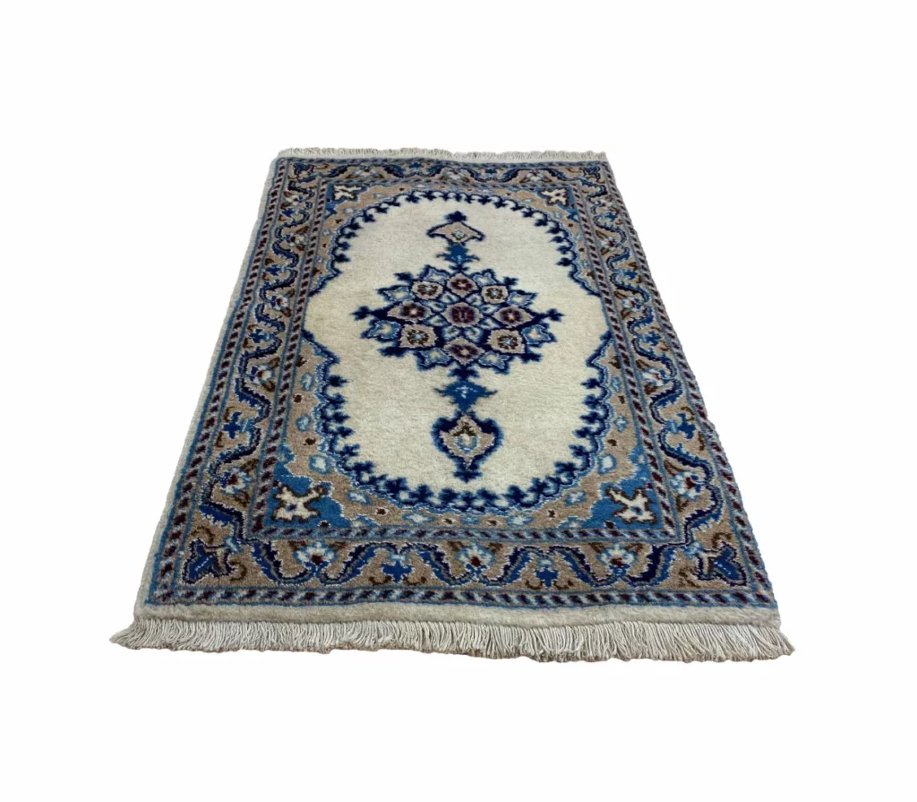 nain-teppich-90-x-60-cm-florales-design-handgeknupft-fur-teppiche-8 Persian Rug Nain 90 x 60 cm Wool Silk Hand-knotted