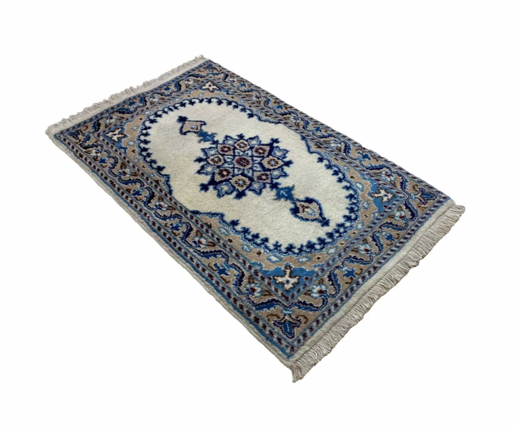 nain-teppich-90-x-60-cm-florales-design-handgeknupft-fur-teppiche-9 Persian Rug Nain 90 x 60 cm Wool Silk Hand-knotted