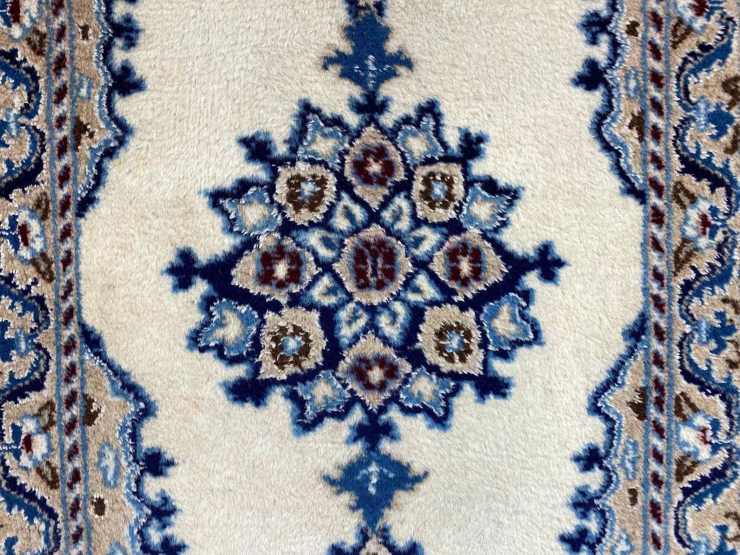 nain-teppich-90-x-60-cm-florales-design-handgeknupft-fur-teppiche-11 Persian Rug Nain 90 x 60 cm Wool Silk Hand-knotted
