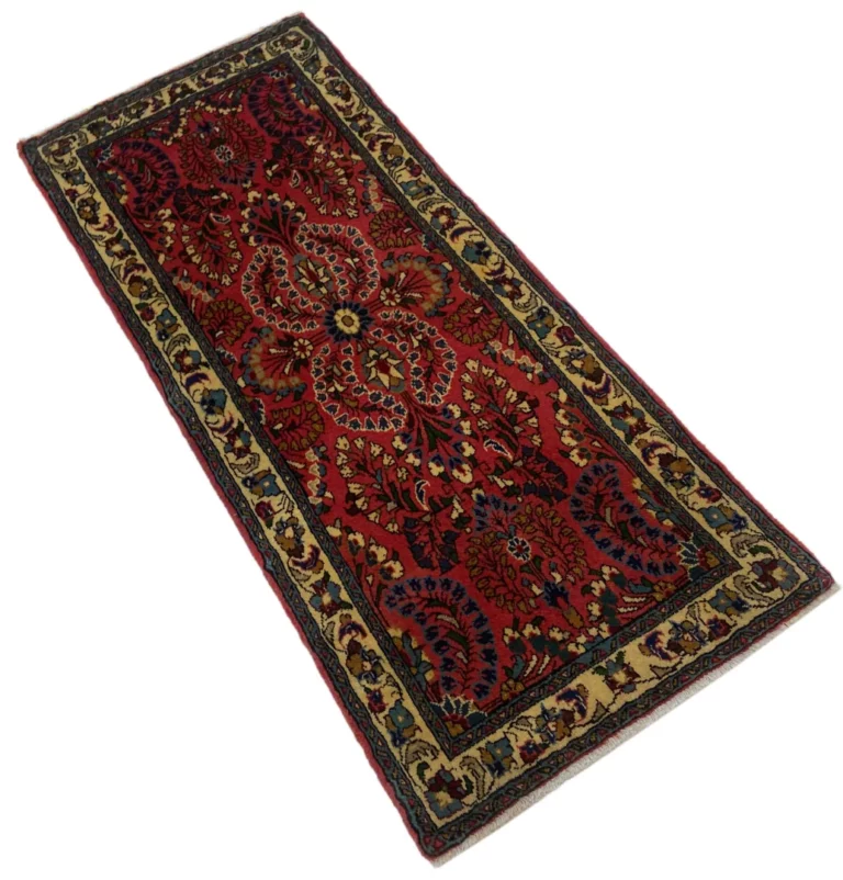 sarough-orientteppich-157-x-65-cm-florales-design-handgeknupft-2 Persian Rug Sarouk 157 x 65 cm Wool Hand-knotted