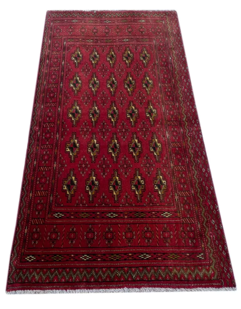 turkman-teppich-126-x-59-cm-200000-knoten-m-handgeknupft-1 Persian Rug Turkmen 126 x 59 cm Wool Hand-knotted