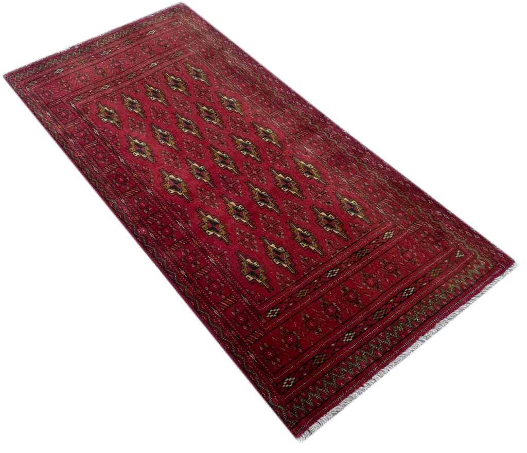 turkman-teppich-126-x-59-cm-200000-knoten-m-handgeknupft-2 Persian Rug Turkmen 126 x 59 cm Wool Hand-knotted