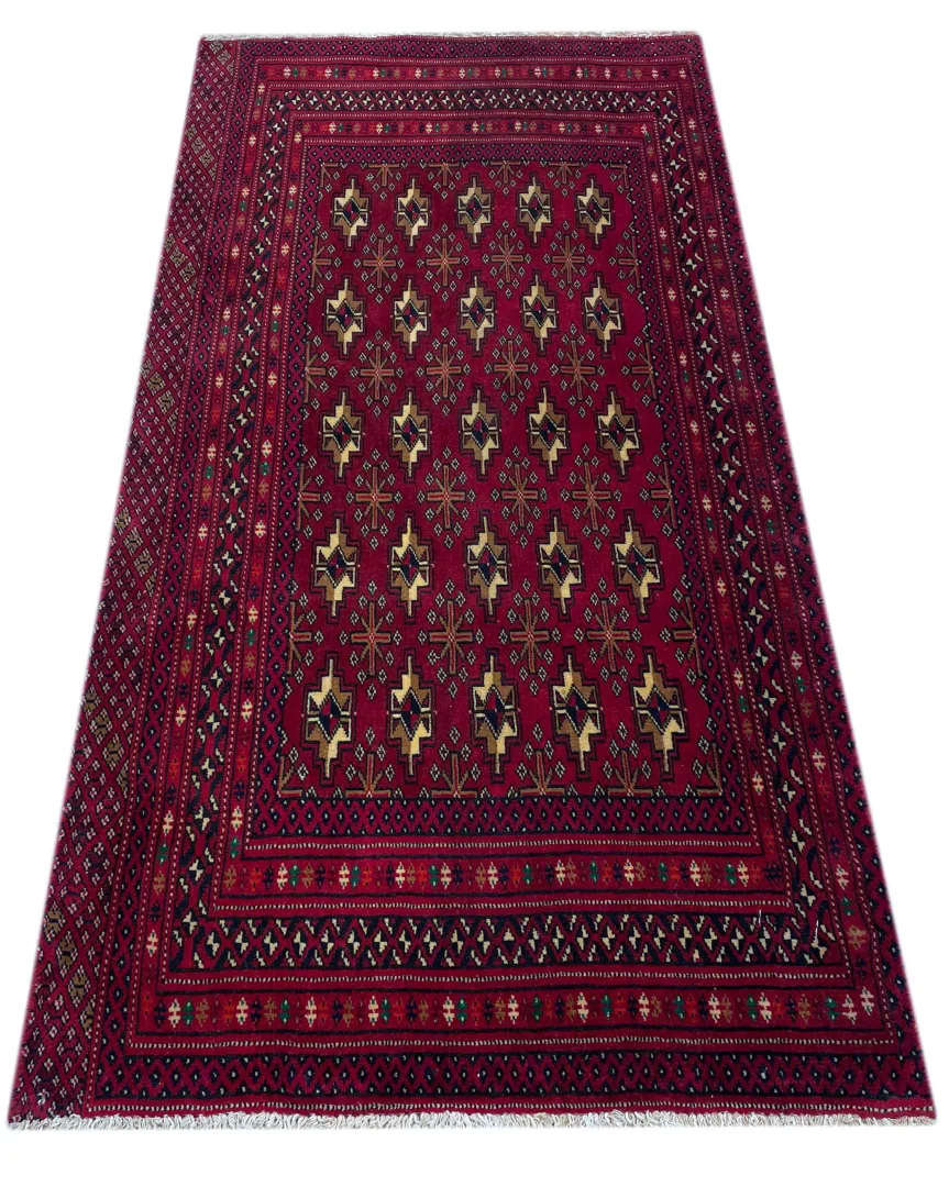 turkman-teppich-134-x-64-cm-200000-knoten-m-handgeknupft-1 Persian Rug Turkmen 134 x 64 cm Wool Hand-knotted