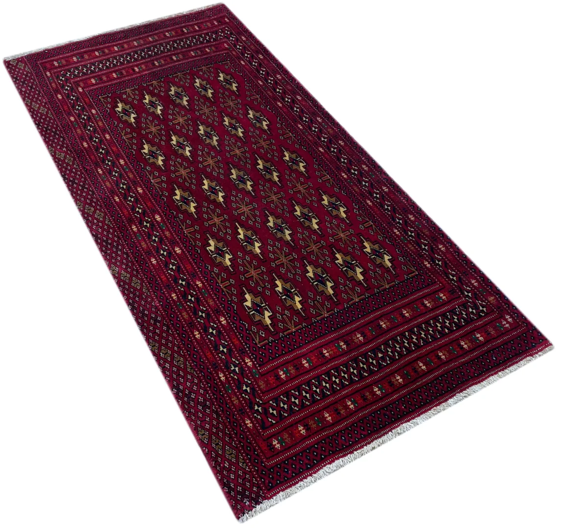 turkman-teppich-134-x-64-cm-200000-knoten-m-handgeknupft-2 Persian Rug Turkmen 134 x 64 cm Wool Hand-knotted