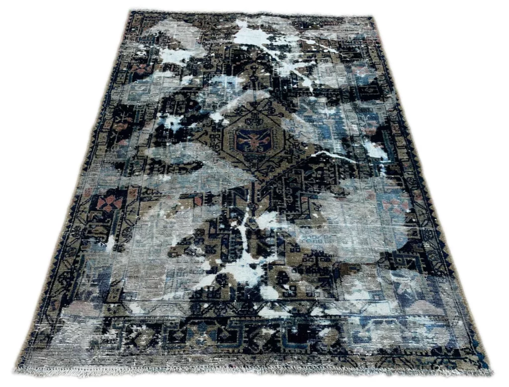vintage-orientteppich-177-x-115-cm-handgeknupft-modernes-design-1 Oriental Rug 177 x 115 cm Wool Hand-knotted