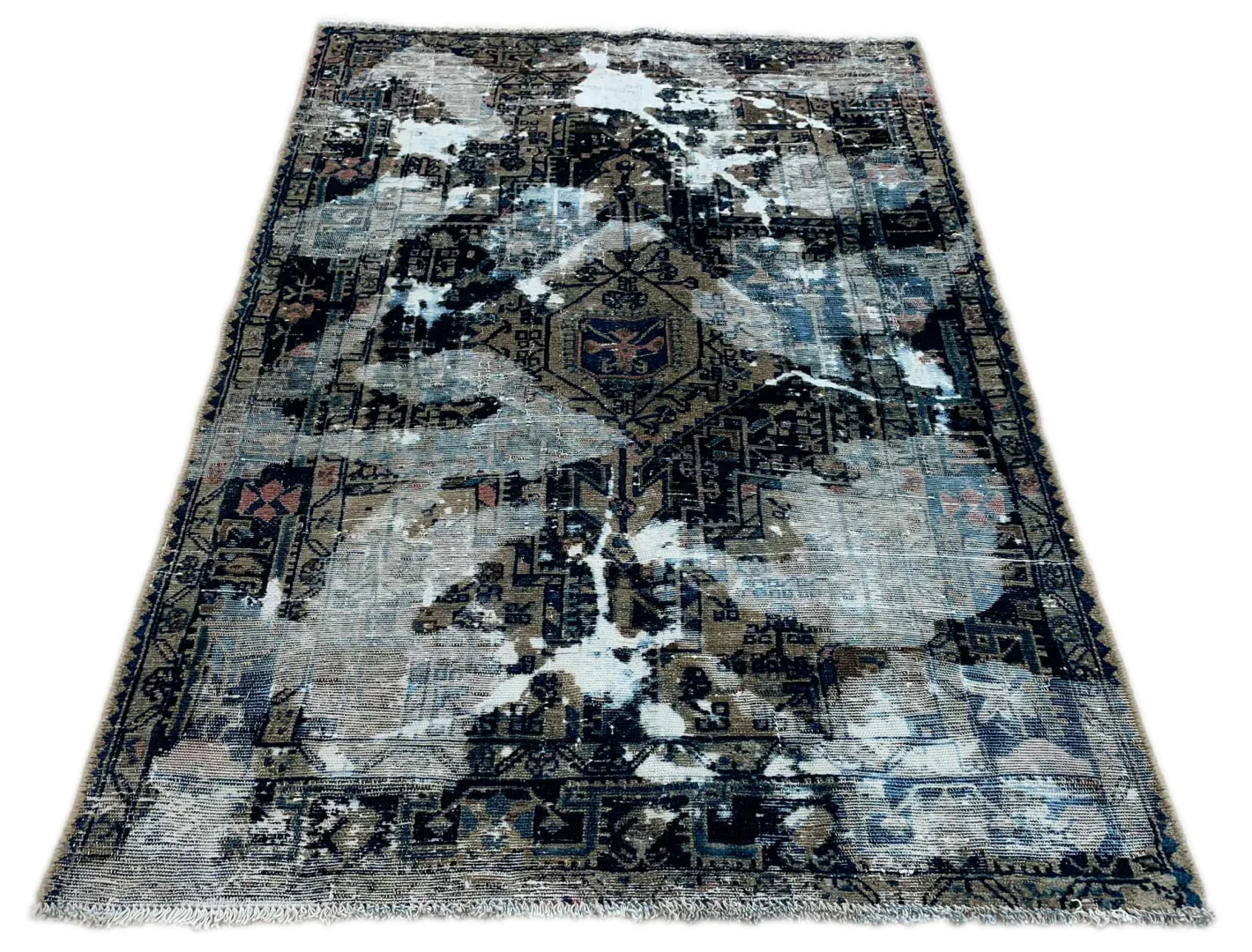 vintage-orientteppich-177-x-115-cm-handgeknupft-modernes-design-1 Oriental Rug 177 x 115 cm Wool Hand-knotted