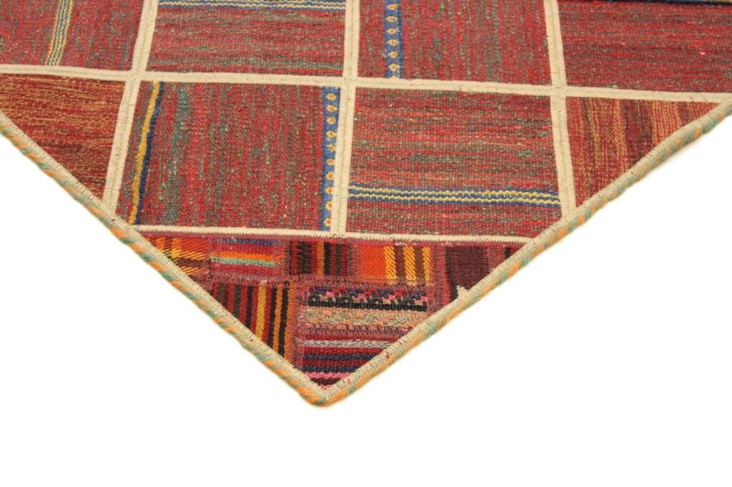 original-handgewebter-kelim-patchwork-197-x-138-cm-orientteppich-4 Oriental Rug 197 x 138 cm Wool Hand-woven