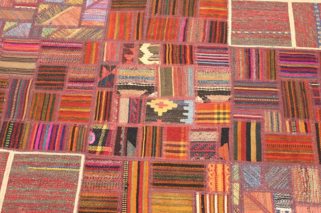 original-handgewebter-kelim-patchwork-197-x-138-cm-orientteppich-5 Oriental Rug 197 x 138 cm Wool Hand-woven
