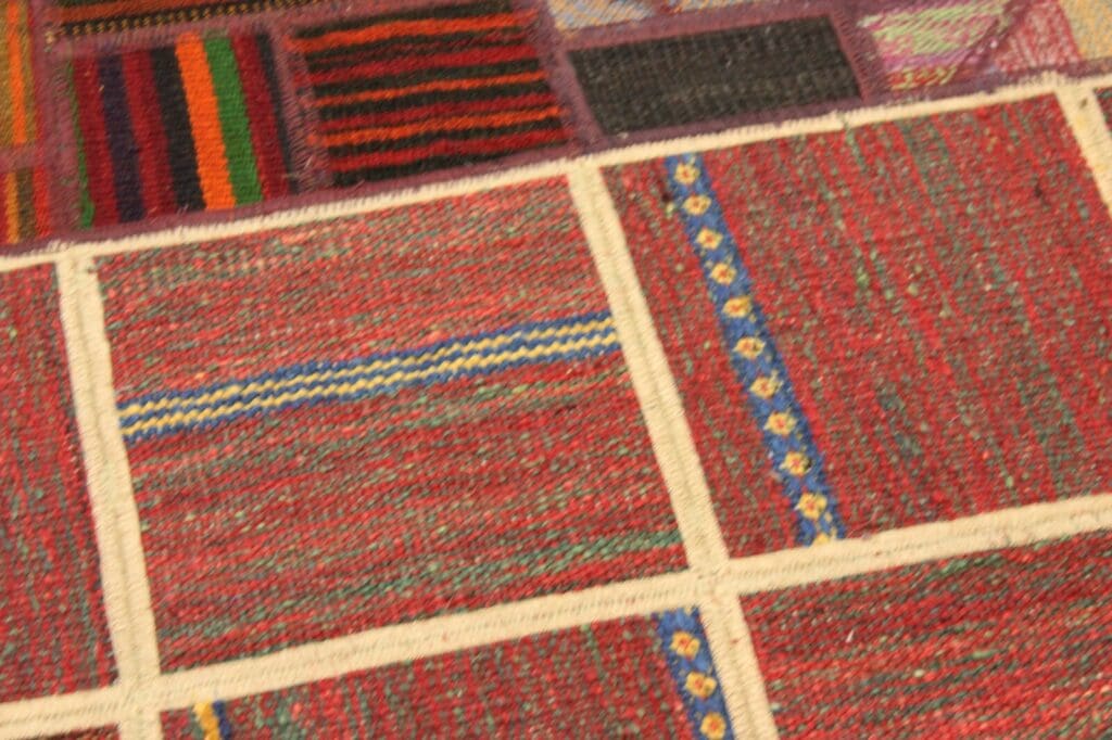 original-handgewebter-kelim-patchwork-197-x-138-cm-orientteppich-6 Oriental Rug 197 x 138 cm Wool Hand-woven