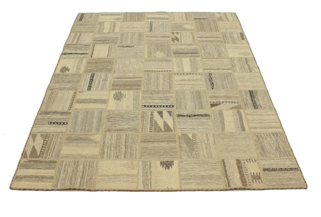 original-handgewebter-kelim-patchwork-198x155-cm-neu-orientteppich-3 Oriental Rug 198x155 cm Wool Hand-woven