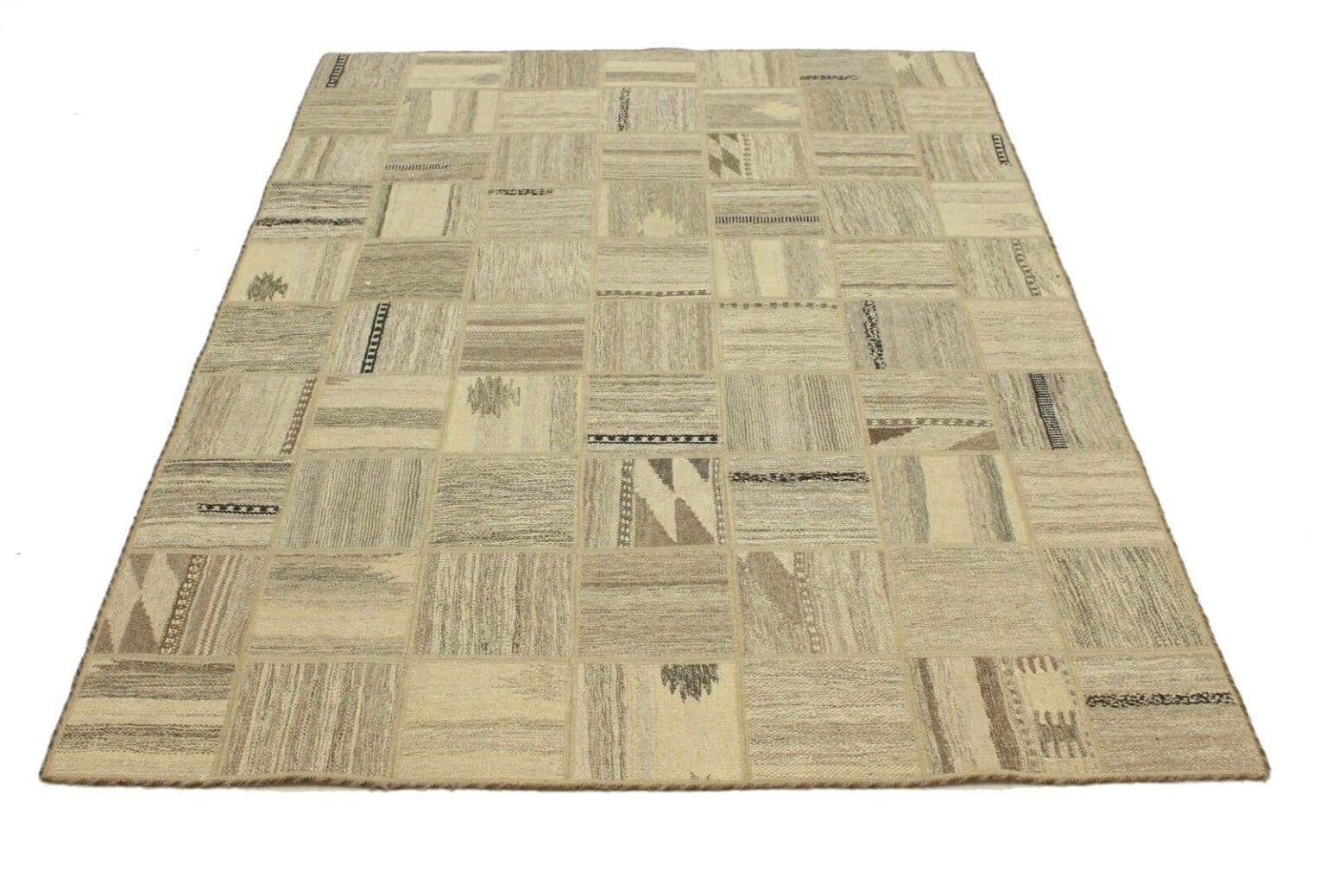 original-handgewebter-kelim-patchwork-198x155-cm-neu-orientteppich-3 Oriental Rug 198x155 cm Wool Hand-woven
