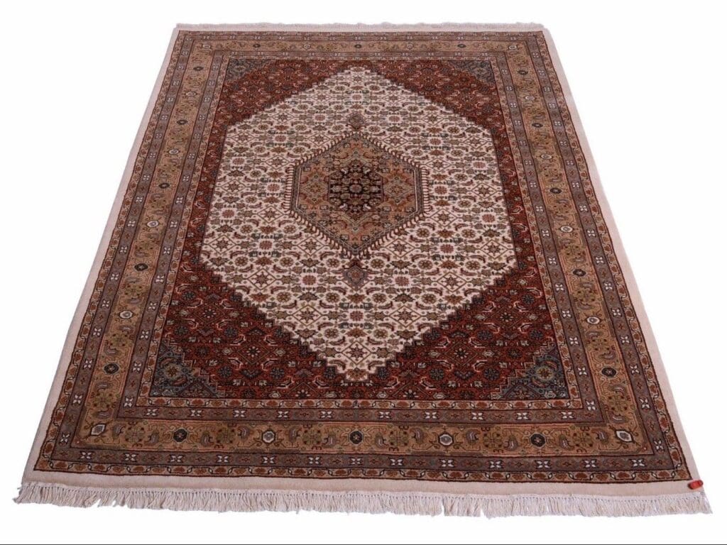 orientteppich-bidjar-165000-knoten-geometrisches-muster-beige-handgeknupft Oriental Rug Bijar Wool Hand-knotted