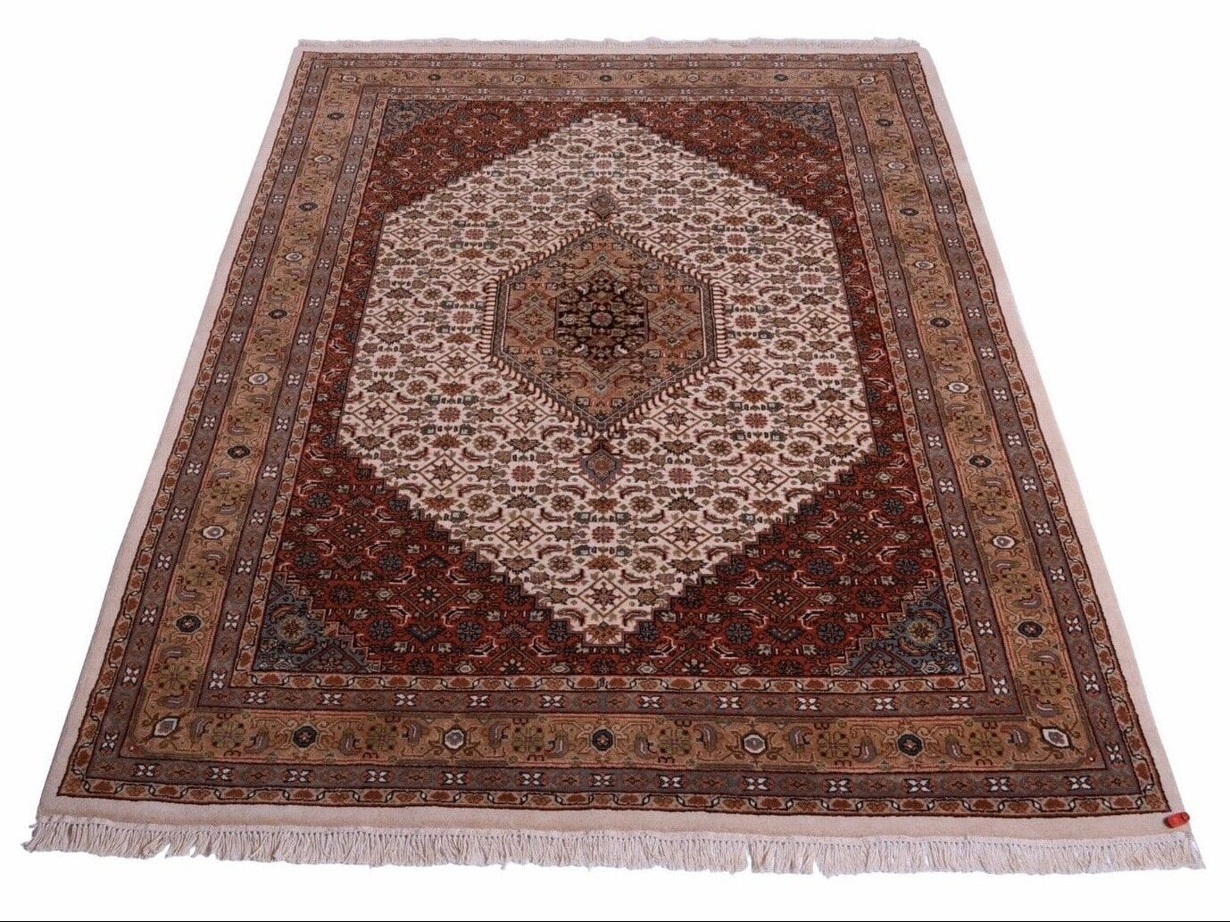 orientteppich-bidjar-165000-knoten-geometrisches-muster-beige-handgeknupft Oriental Rug Bijar Wool Hand-knotted