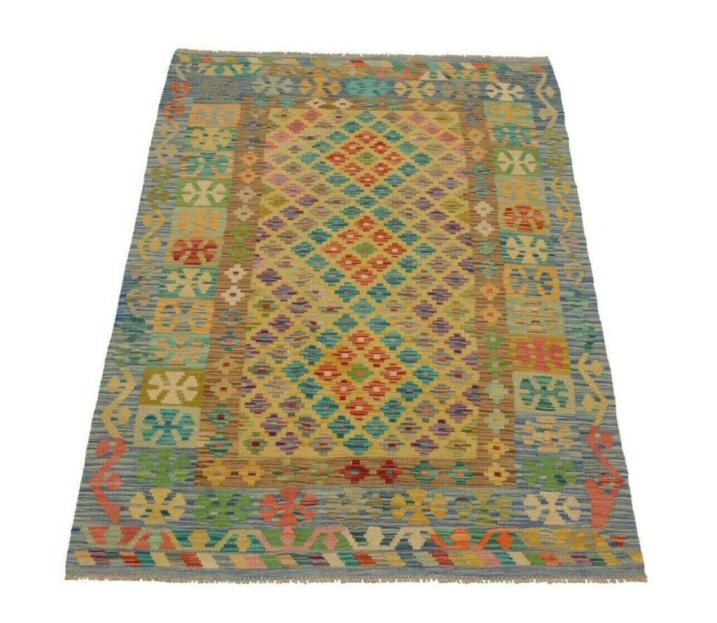 Oriental Rug Afghan 182 x 124 cm Wool Hand-woven