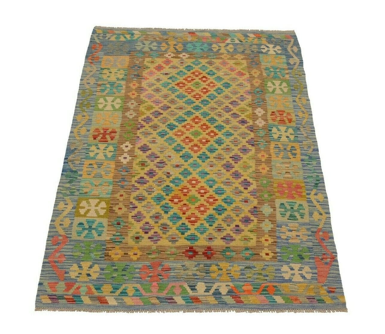 Oriental Rug Afghan 182 x 124 cm Wool Hand-woven