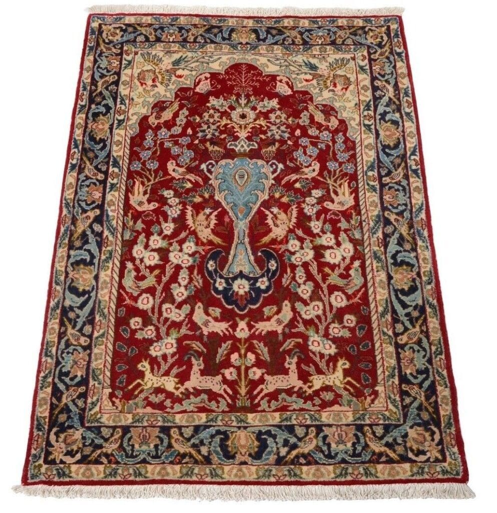 Persian Rug Isfahan 131 x 87 cm Wool Hand-knotted