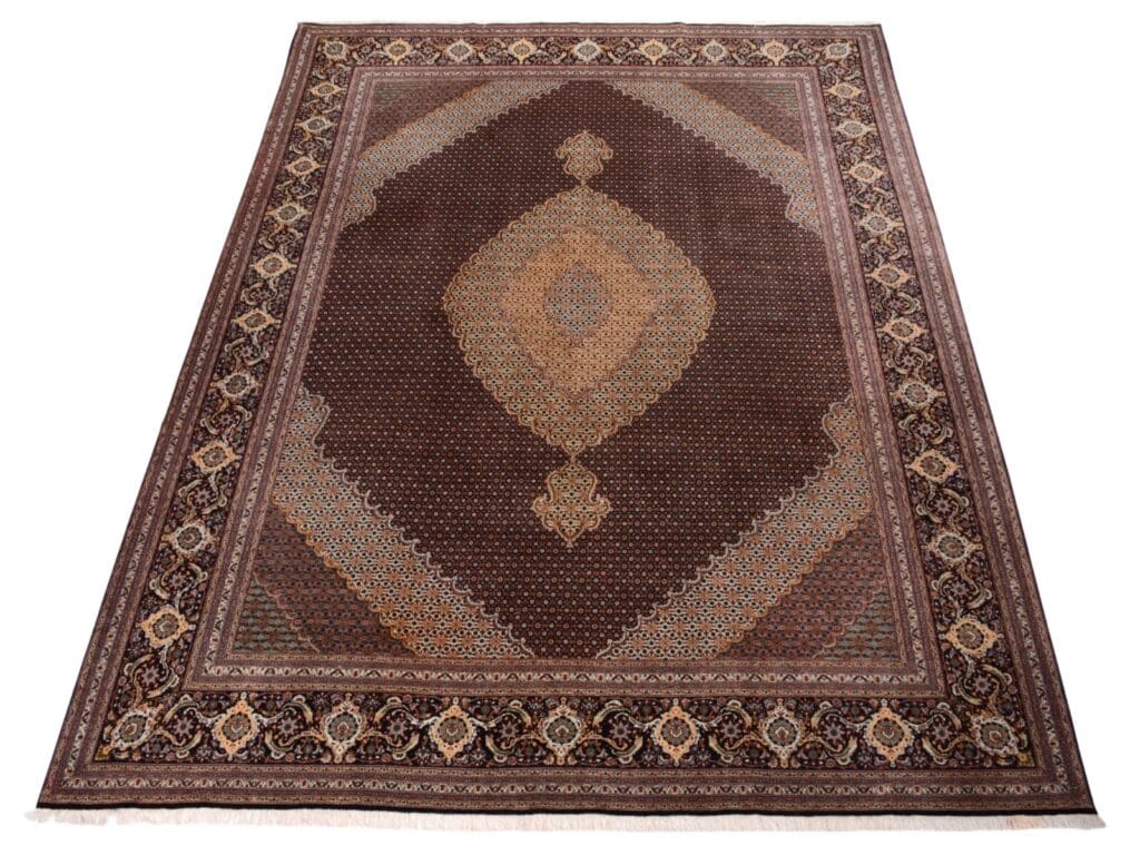 handgeknupfter-orientteppich-tabriz-395x300-cm-550000-knoten-blau Persian Rug Tabriz 395 x 300 cm Wool Hand-knotted