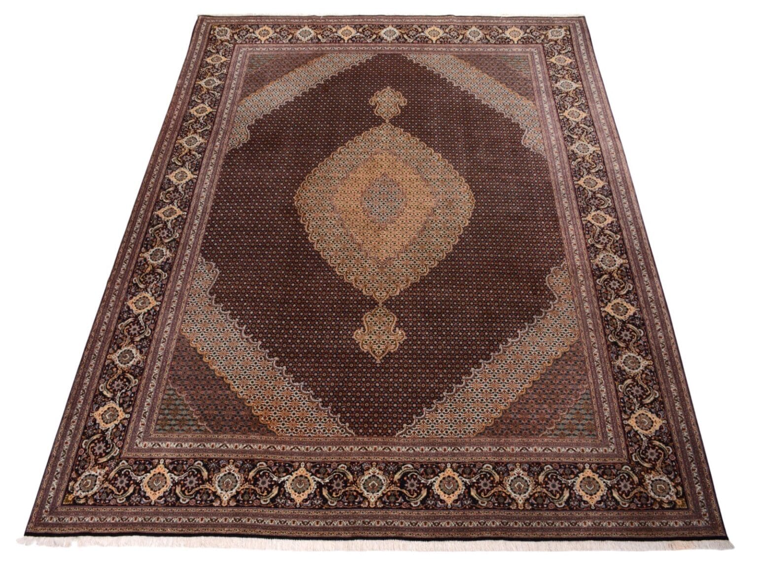 handgeknupfter-orientteppich-tabriz-395x300-cm-550000-knoten-blau Persian Rug Tabriz 395 x 300 cm Wool Hand-knotted