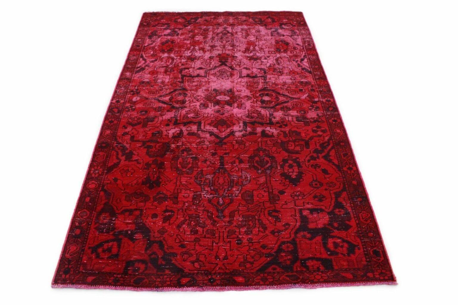 vintage-orientteppich-rot-274x151cm-handgeknupft-unikat Oriental Rug 274x151 cm Wool Hand-knotted