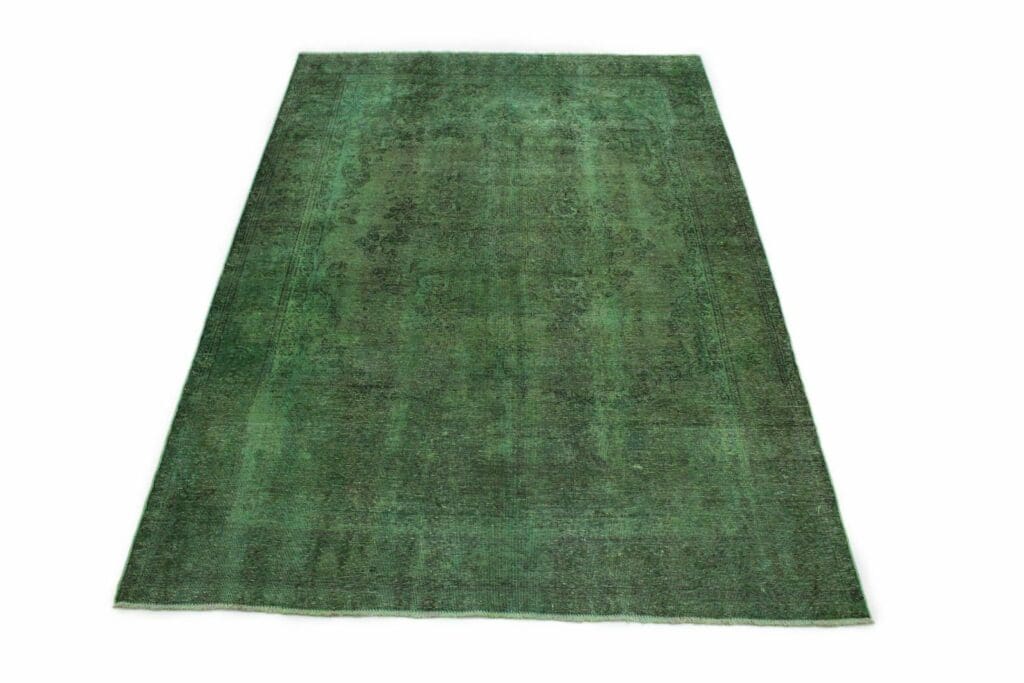 vintage-orientteppich-grun-283x199cm-handgeknupft-unikat Oriental Rug 283x199 cm Wool Hand-knotted