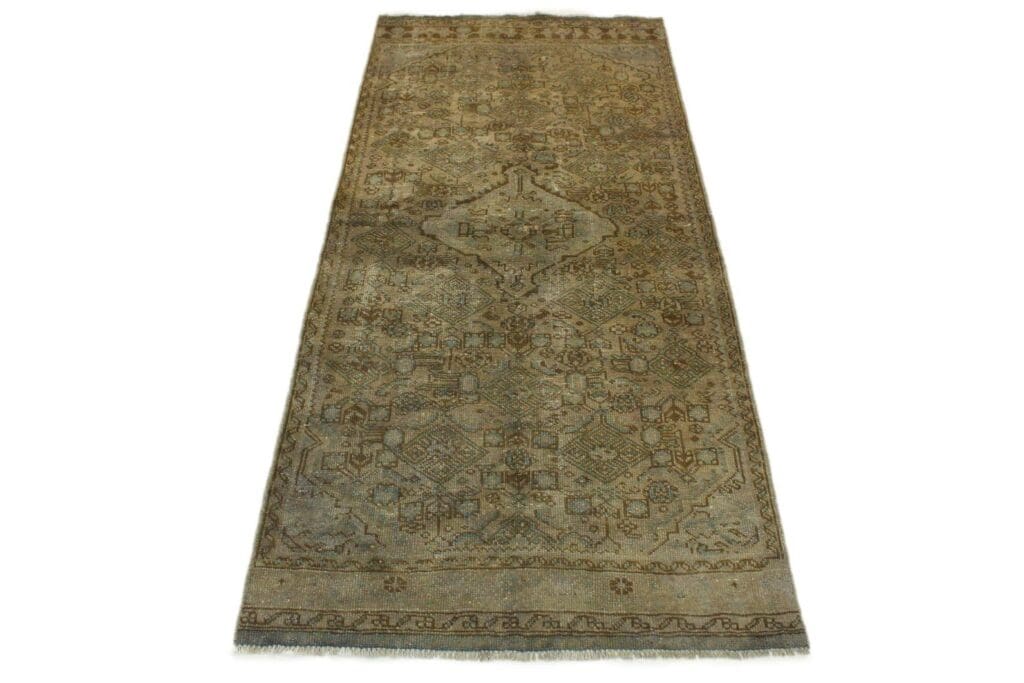 vintage-orientteppich-232x104-cm-beige-handgeknupft-unikat Oriental Rug 232x104 cm Wool Hand-knotted