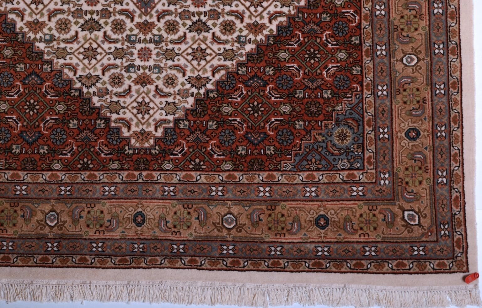 orientteppich-bidjar-165000-knoten-geometrisches-muster-beige-handgeknupft-5 Oriental Rug Bijar Wool Hand-knotted