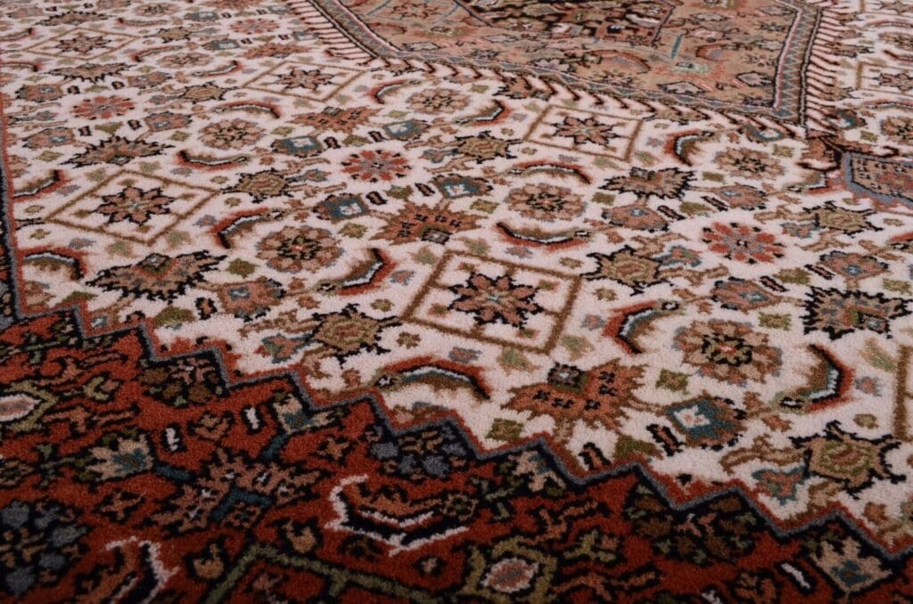 orientteppich-bidjar-165000-knoten-geometrisches-muster-beige-handgeknupft-7 Oriental Rug Bijar Wool Hand-knotted