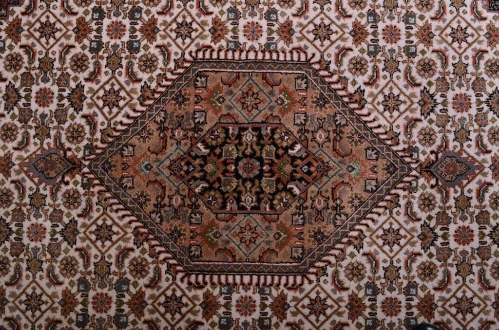 orientteppich-bidjar-165000-knoten-geometrisches-muster-beige-handgeknupft-9 Oriental Rug Bijar Wool Hand-knotted