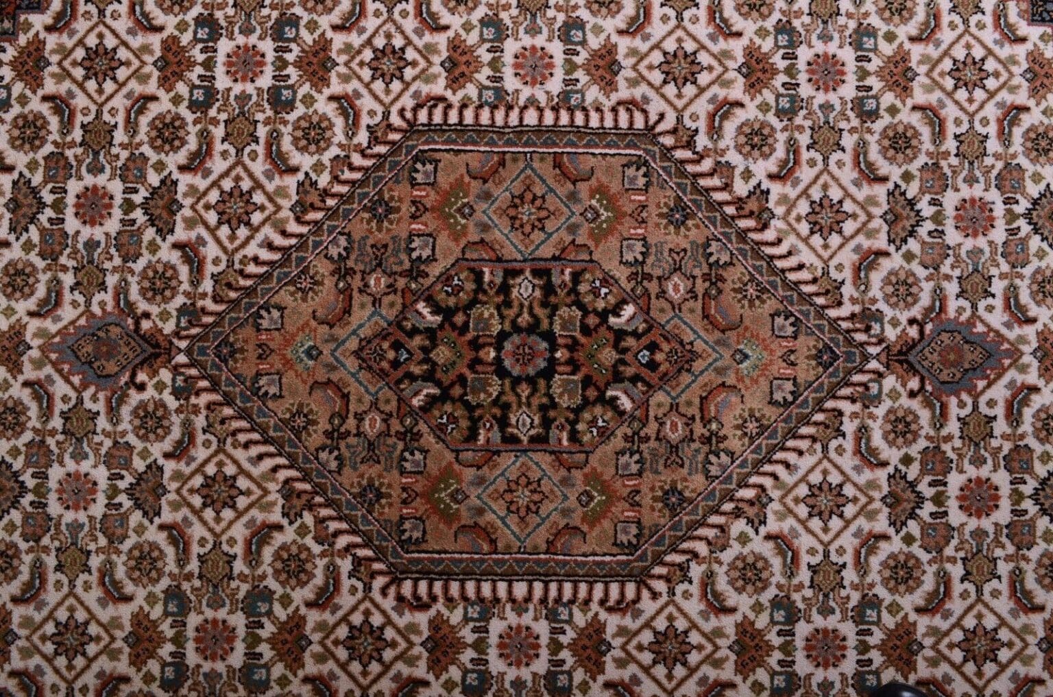 orientteppich-bidjar-165000-knoten-geometrisches-muster-beige-handgeknupft-9 Oriental Rug Bijar Wool Hand-knotted