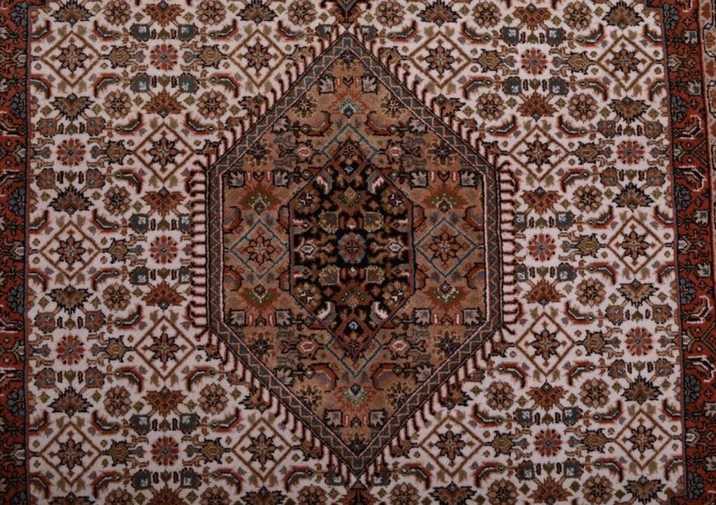 orientteppich-bidjar-165000-knoten-geometrisches-muster-beige-handgeknupft-10 Oriental Rug Bijar Wool Hand-knotted