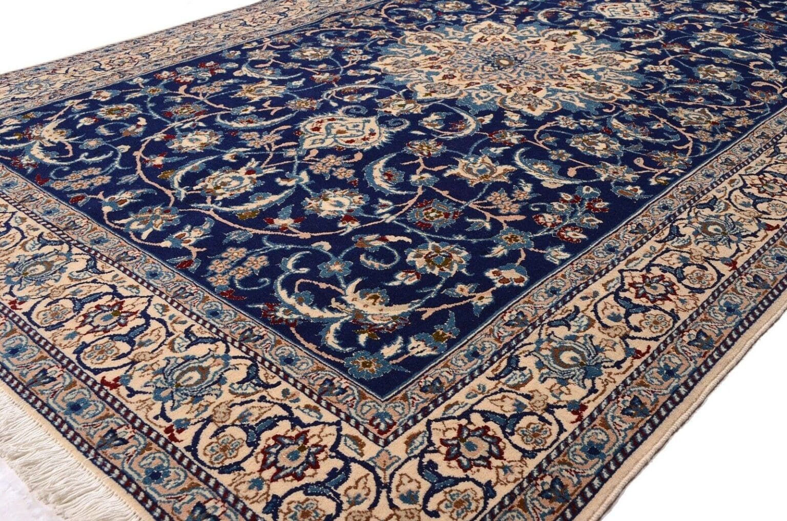 nain-orientteppich-252x158-cm-400000-knoten-handgeknupft-8 Persian Rug Nain 252 x 158 cm Wool Hand-knotted