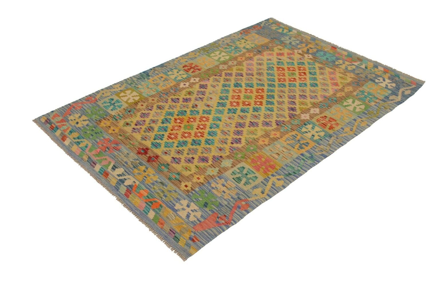 Oriental Rug Afghan 182 x 124 cm Wool Hand-woven