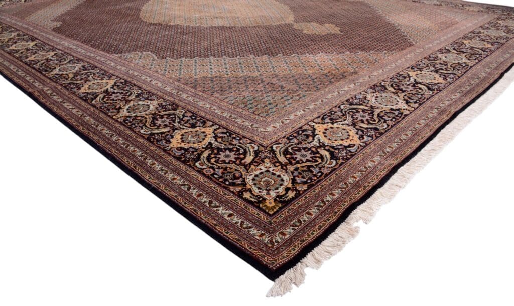 handgeknupfter-orientteppich-tabriz-395x300-cm-550000-knoten-blau-4 Persian Rug Tabriz 395 x 300 cm Wool Hand-knotted