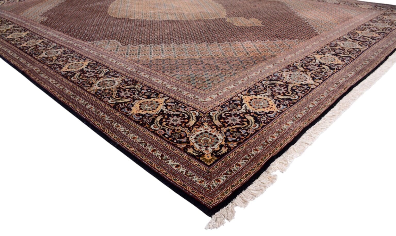 handgeknupfter-orientteppich-tabriz-395x300-cm-550000-knoten-blau-4 Persian Rug Tabriz 395 x 300 cm Wool Hand-knotted
