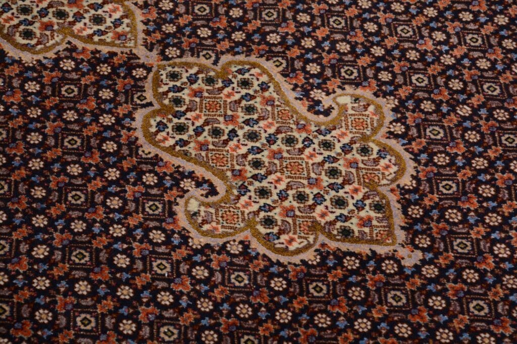 handgeknupfter-orientteppich-tabriz-395x300-cm-550000-knoten-blau-7 Persian Rug Tabriz 395 x 300 cm Wool Hand-knotted
