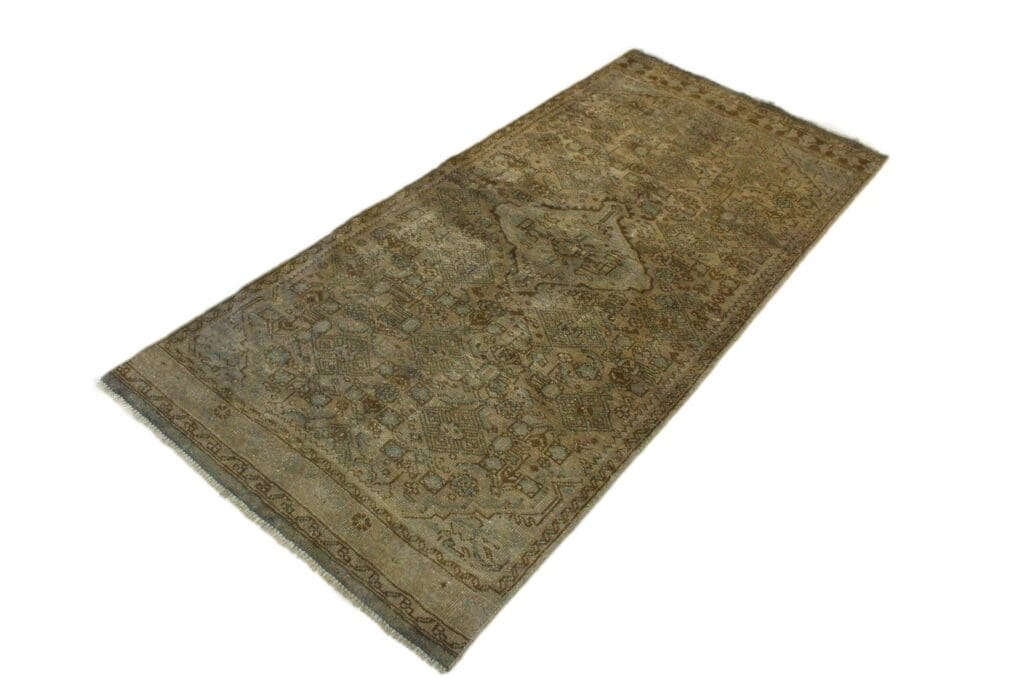 vintage-orientteppich-232x104-cm-beige-handgeknupft-unikat-1 Oriental Rug 232x104 cm Wool Hand-knotted