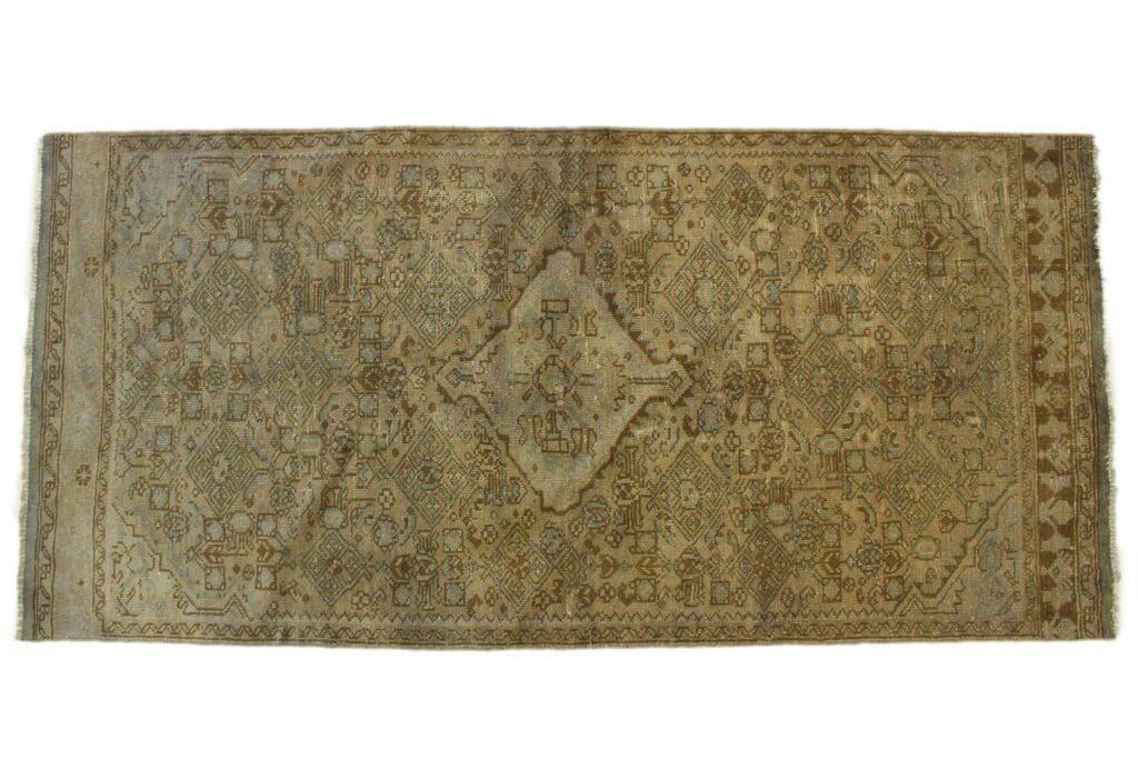 vintage-orientteppich-232x104-cm-beige-handgeknupft-unikat-2 Oriental Rug 232x104 cm Wool Hand-knotted