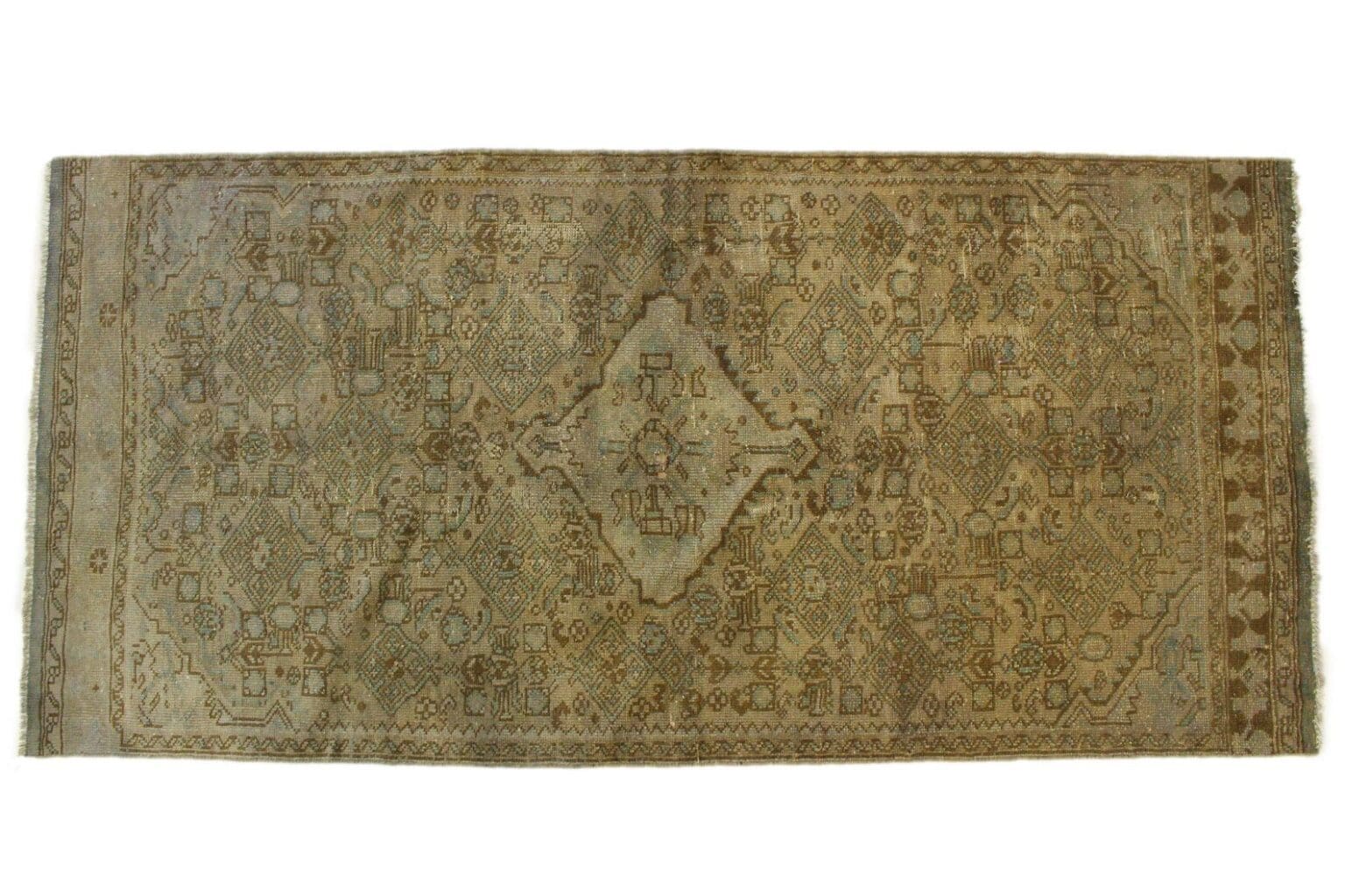vintage-orientteppich-232x104-cm-beige-handgeknupft-unikat-2 Oriental Rug 232x104 cm Wool Hand-knotted