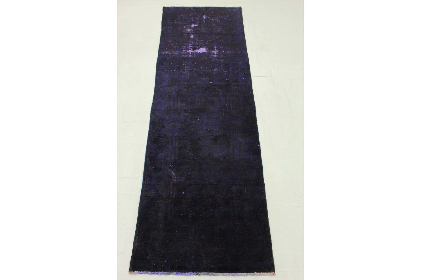 vintage-laufer-lila-280x89cm-handgeknupft-orientteppich-6 Oriental Rug — handmade, 280 × 85 cm, Wool
