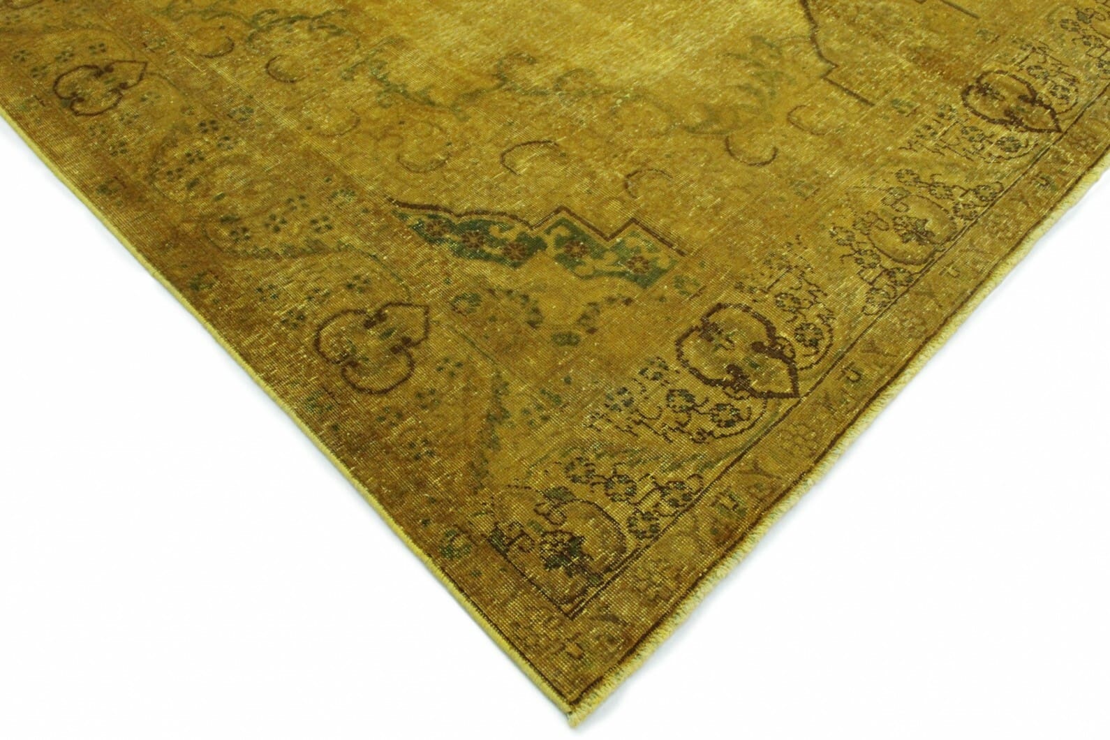 handgearbeiteter-orientteppich-382x279-cm-gelb-vintage-handgeknupft-2 Handmade Wool Oriental Rug, 384 × 282 cm