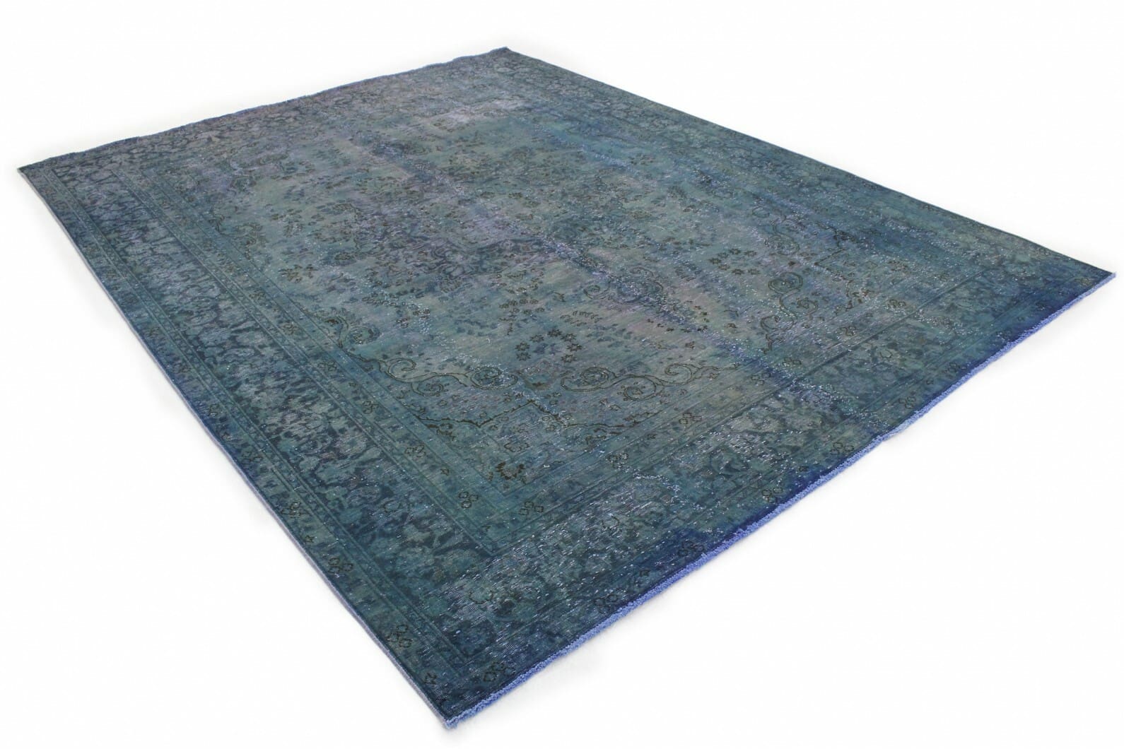 vintage-orientteppich-blau-375x289cm-einzigartiges-design-handgeknupft-2 Handmade Wool Oriental Rug, 375 × 288 cm