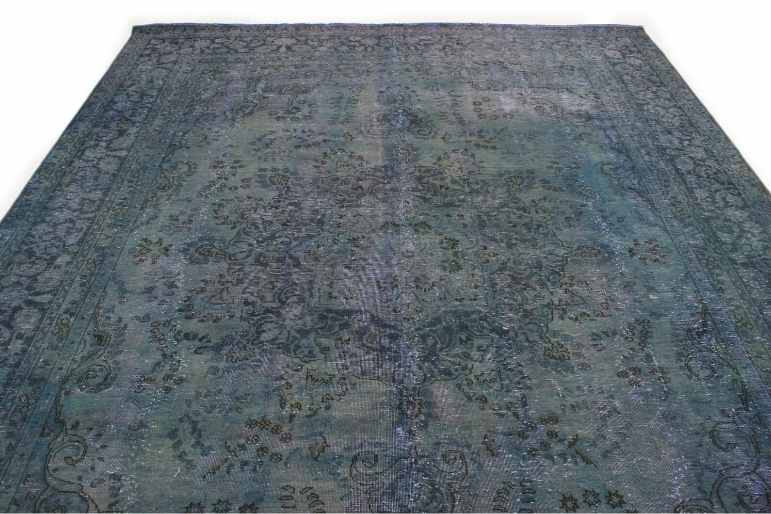 vintage-orientteppich-blau-375x289cm-einzigartiges-design-handgeknupft-4 Handmade Wool Oriental Rug, 375 × 288 cm