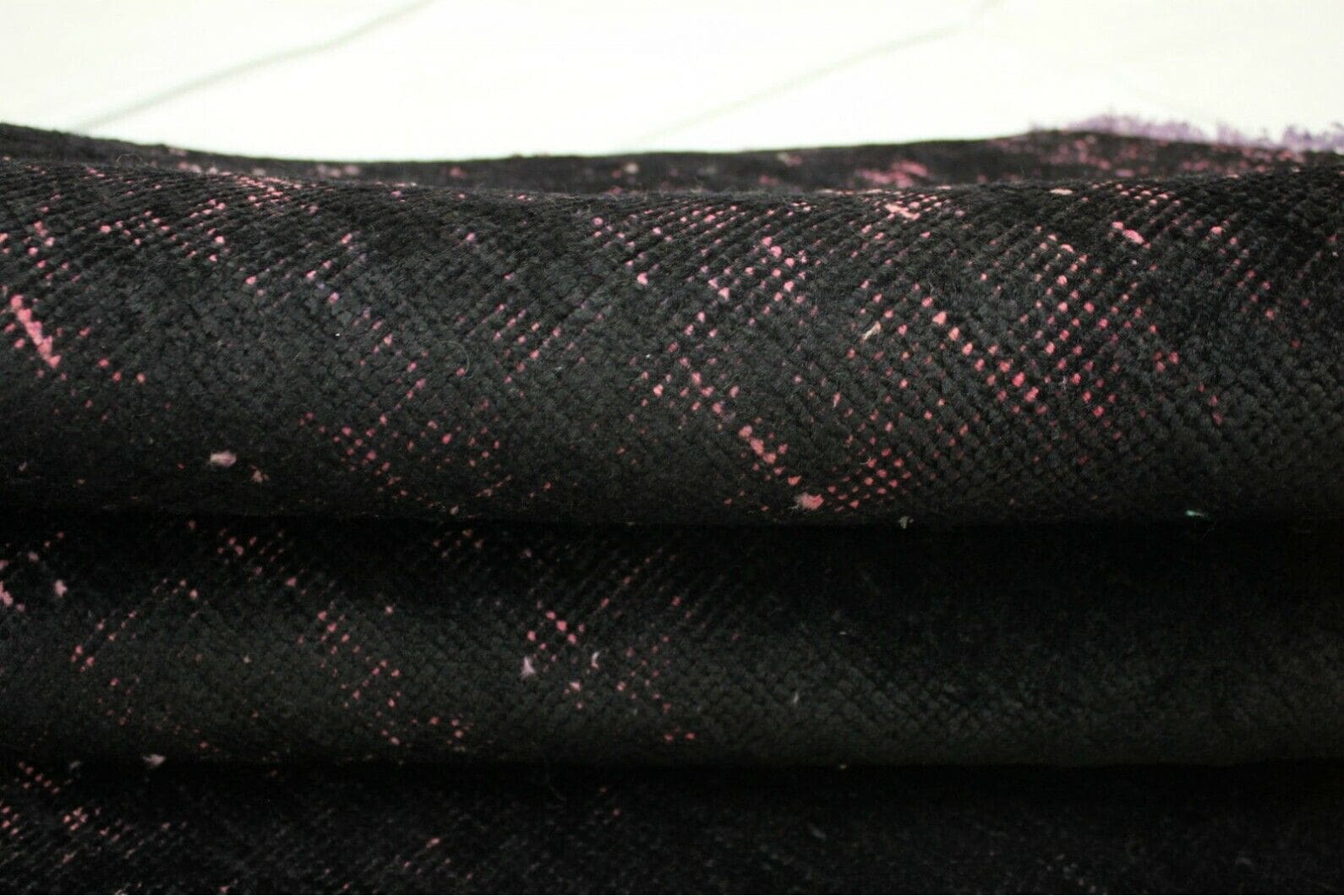 vintage-orientteppich-192x149cm-schwarz-rosa-handgeknupft-1 Oriental Rug — hand-knotted, 192 × 148 cm, Wool