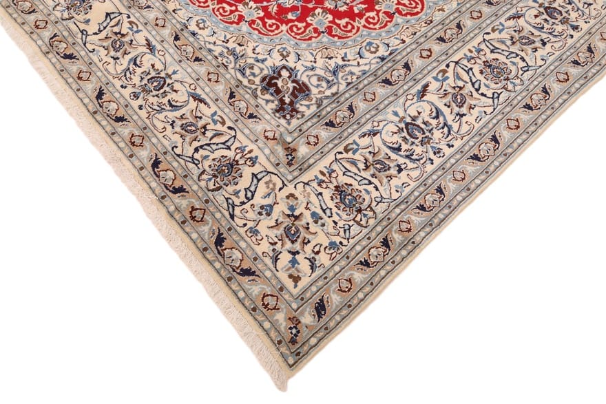 Hand-Knotted Wool & Silk Nain Persian Rug, 395 × 288 cm
