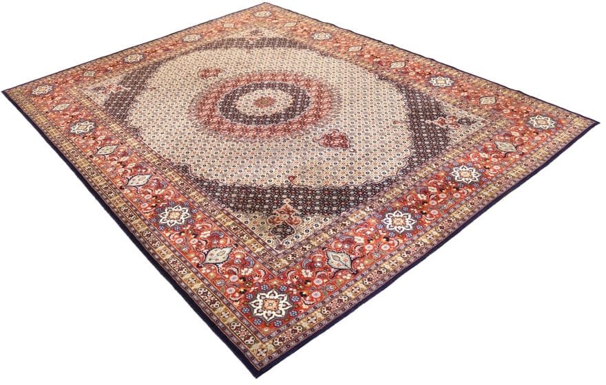 Moud Persian Rug — hand-knotted, 400 × 295 cm, Wool & Silk