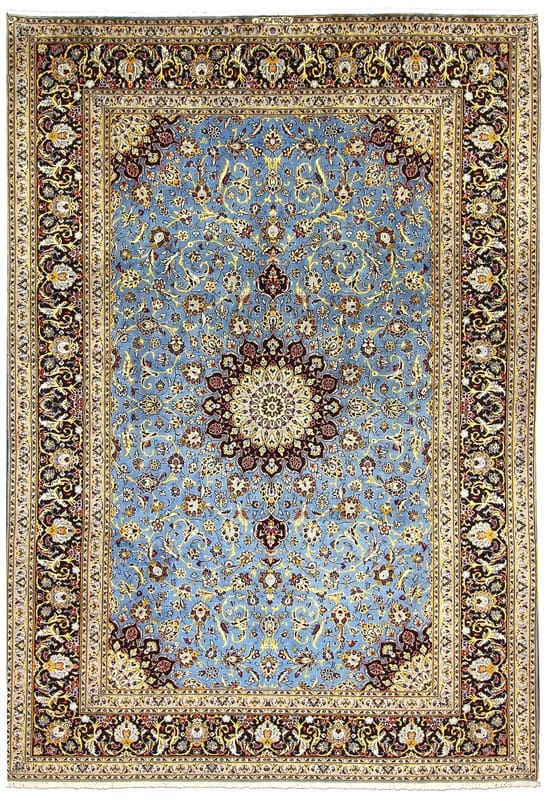 Hand-Knotted Wool Kashan Persian Rug, 362 × 241 cm