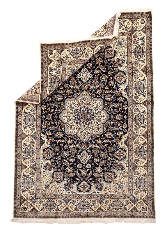 rugeast-nain-9la-orientteppich-367x249-cm-edles-design-handgeknupft-1 Hand-Knotted Wool & Silk Nain Persian Rug, 365 × 248 cm