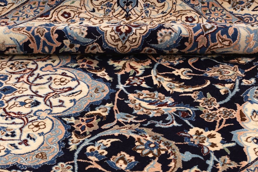 rugeast-nain-9la-orientteppich-367x249-cm-edles-design-handgeknupft-2 Hand-Knotted Wool & Silk Nain Persian Rug, 365 × 248 cm